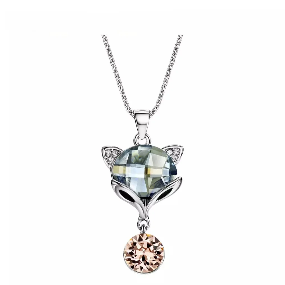 Neoglory Silver Tone Cute Fox Pendant 