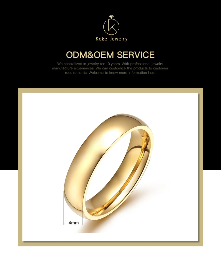 High-end custom Japan and South Korea electroplating smooth gold plain men and women couple thin ring R-001
