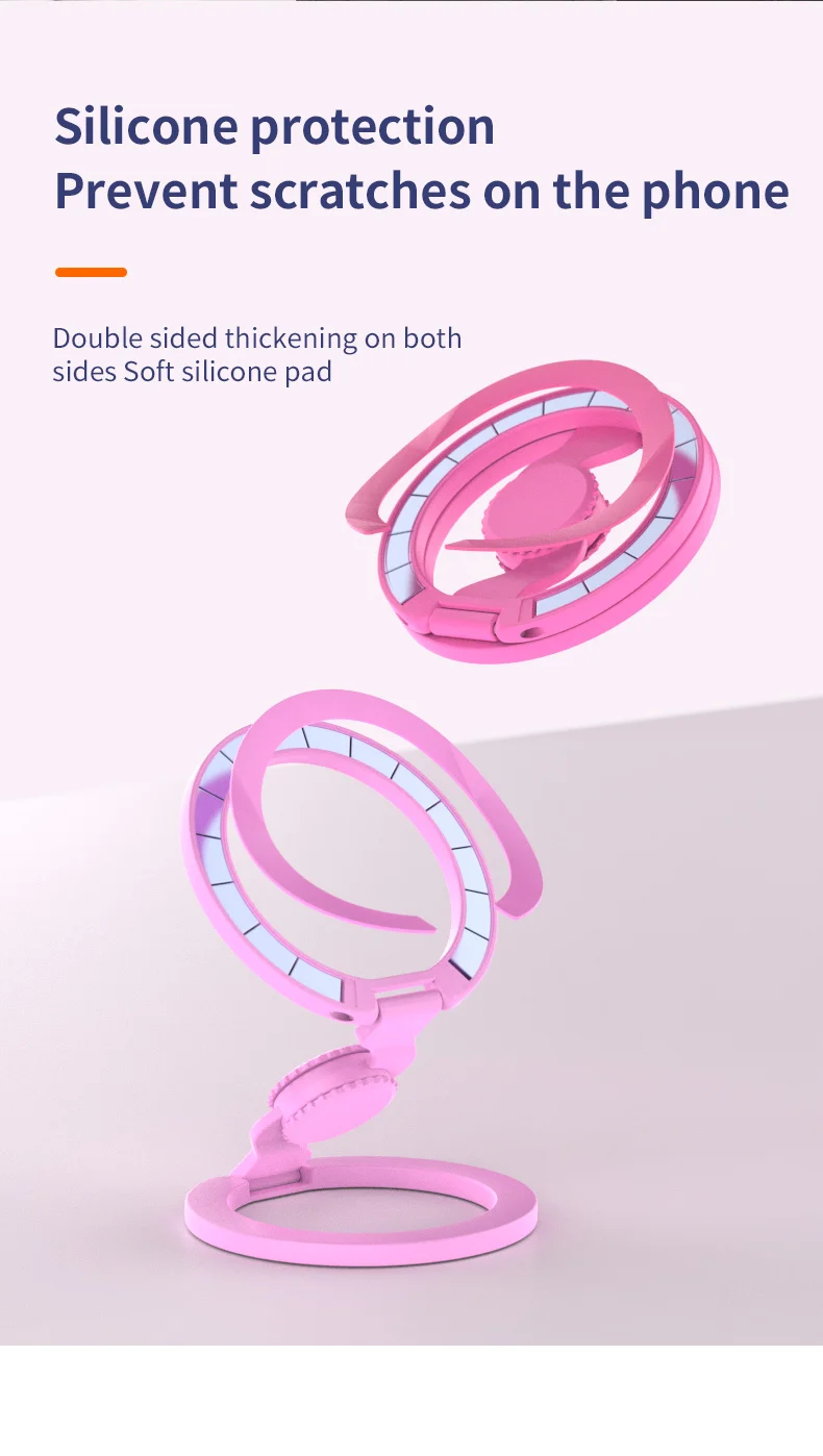 Magnetic Phone Holder Fingertip Gyroscope Design Foldable Dual Axis Stable Stand for Smartphone