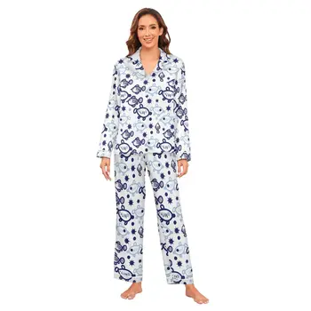 Factory price Designer Pijamas 2 Piece Lady Women Pyjamas Sleepwear Wholesale cute printing for sale