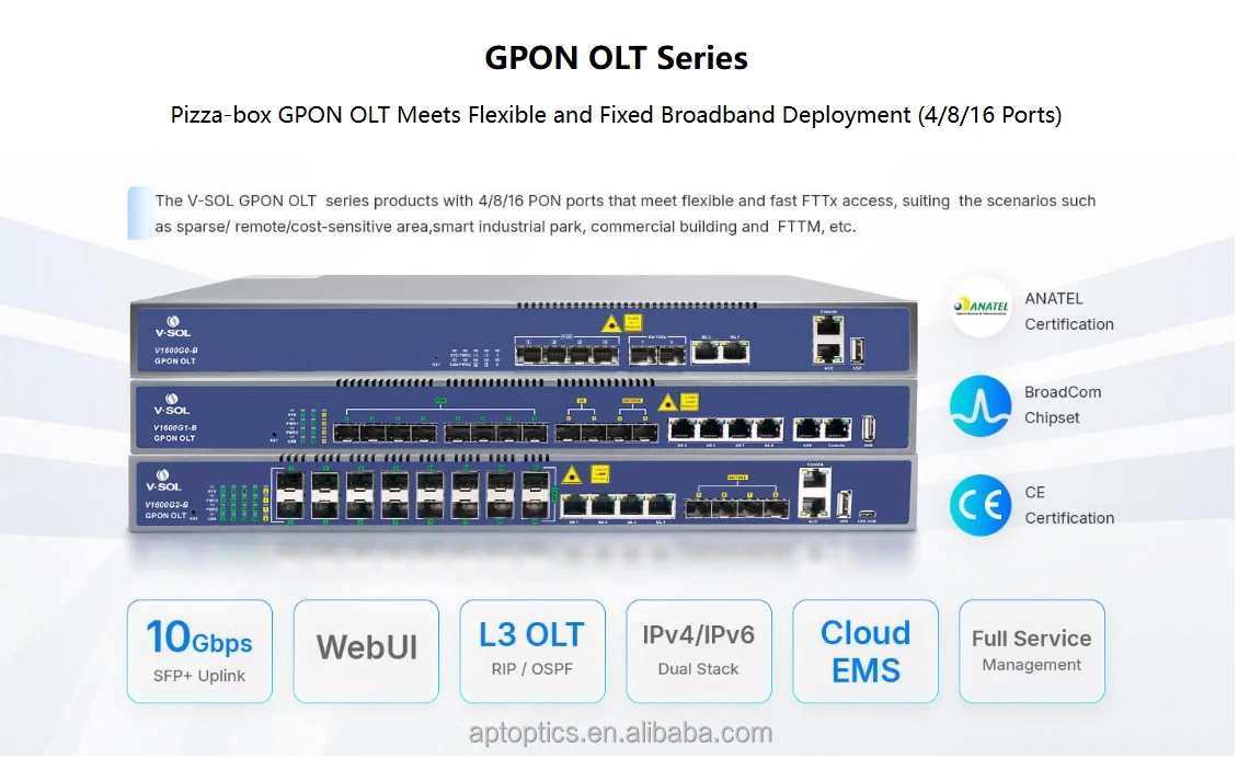 V-SOL 4 PON Port GPON OLT 4 Port GPON OLT V1600G0-B Layer 3 GPON OLT ...