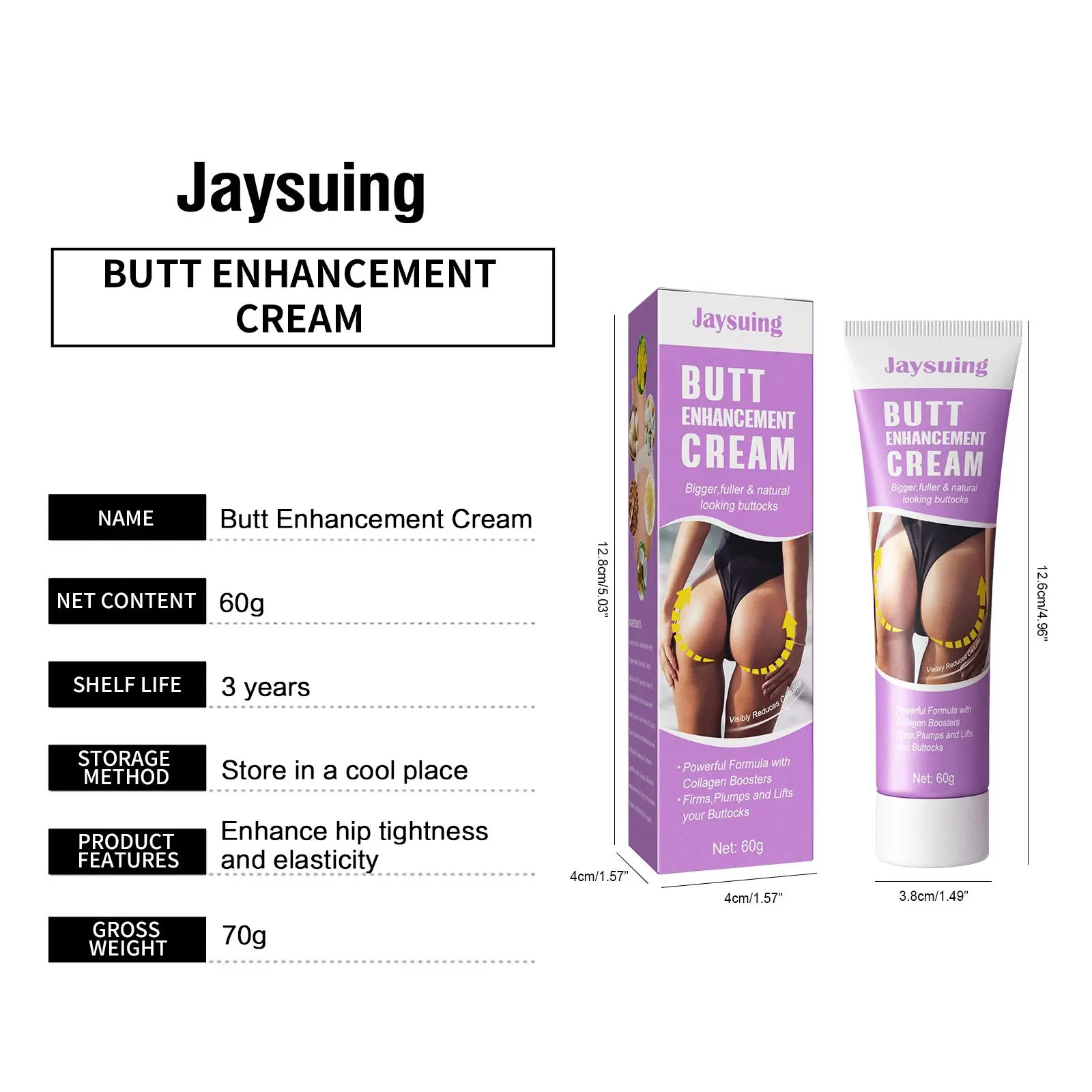 Jaysuing Butt Enhancement Cream Effective Hip Lift Up Skin Care Product Whitening Cream Sexy 