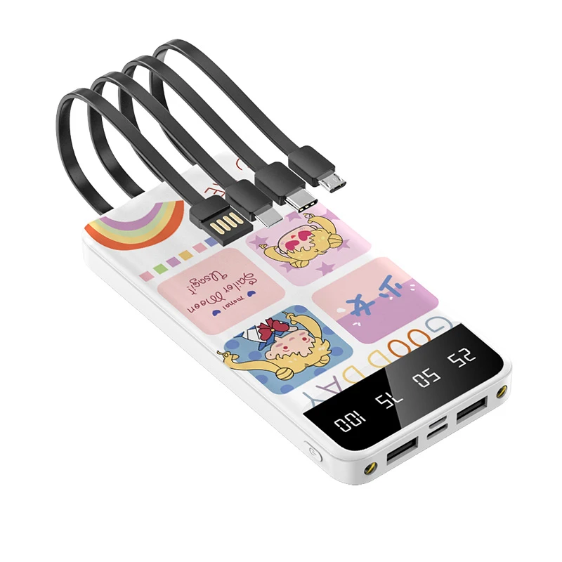 Портативное зарядное устройство 20000 мАч, зарядное устройство с двойным выходом, зарядное устройство с цифровым индикатором для мобильных телефонов
