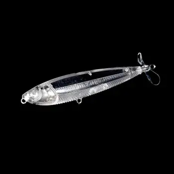 CHEERY 10cm 10g Double Leaf Tractor Pencil Lure for Salmon & Marlin Midwater/Topwater ABS Transparent Body No Hooks – Popper – view 4