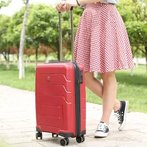 New Fashion Light Weight PP Suitcase Travel Luggage Carbon Fibre Style Carry on Boarding Trolley Luggage