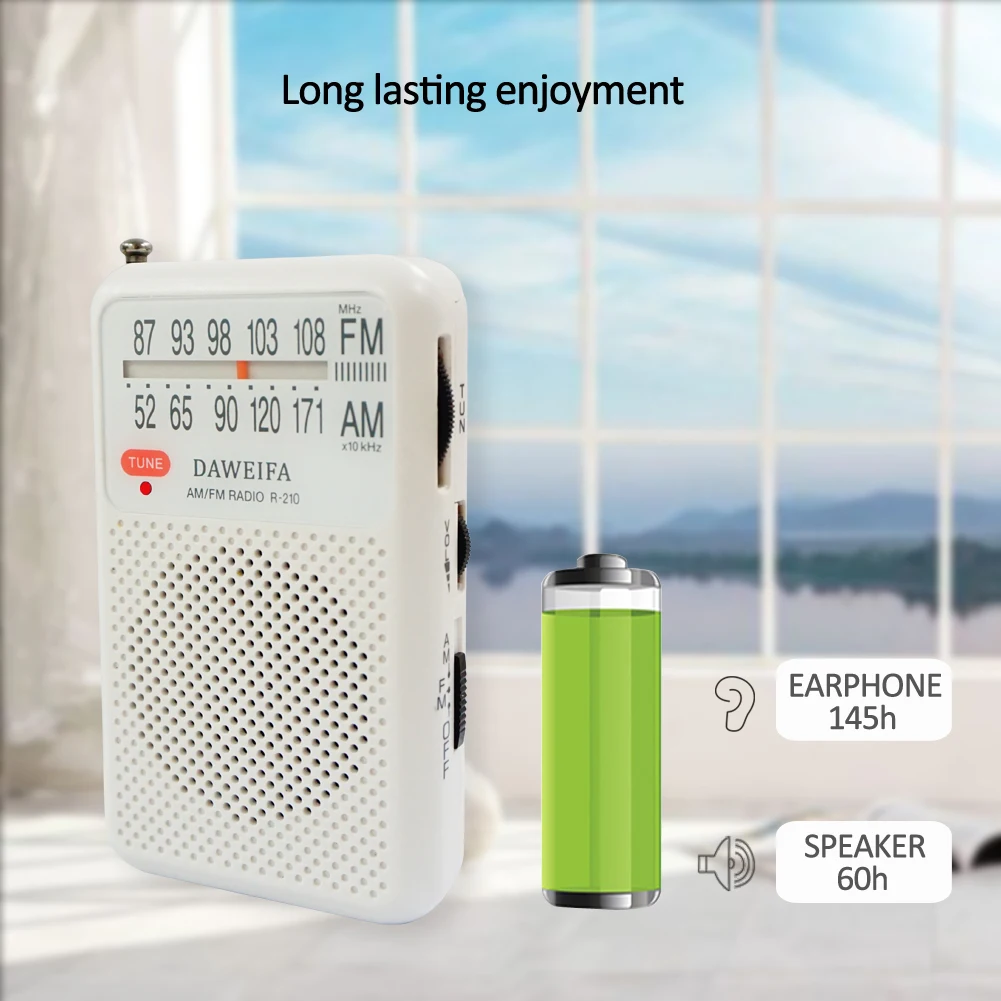 Long Lasting Battery Operated World Pocket  Radio Portable AM FM Radio Receiver for Sale