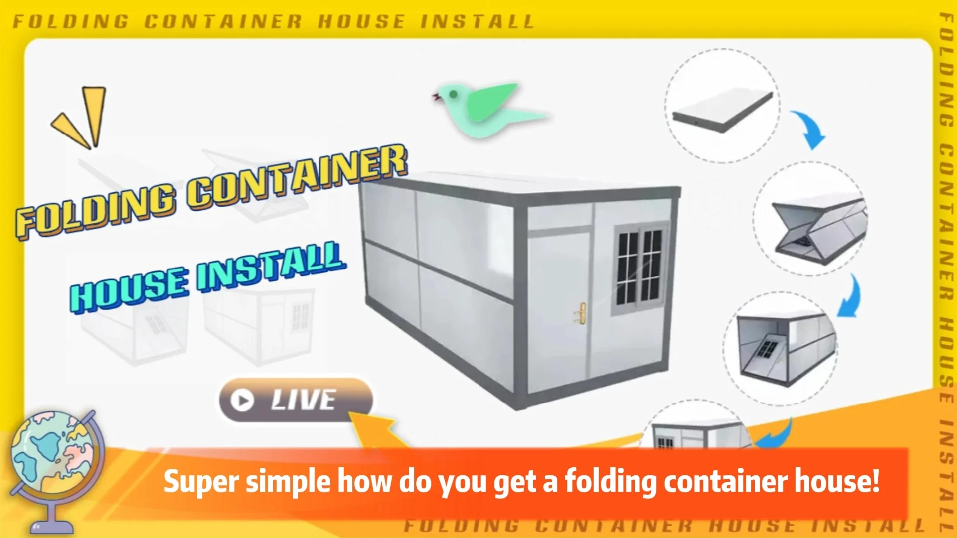 Foldable Tiny House Wheels Modern Ready Made Mobile Homes Prefabricated