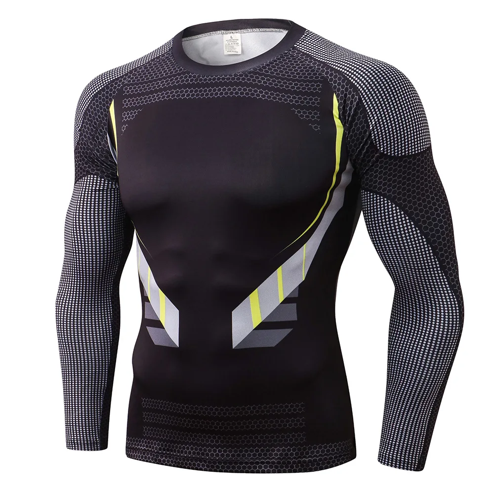 Autumn and winter men's camouflage printed fiess clothes Long sleeve high elastic Skin-tight garment Quick drying711_voghion.com