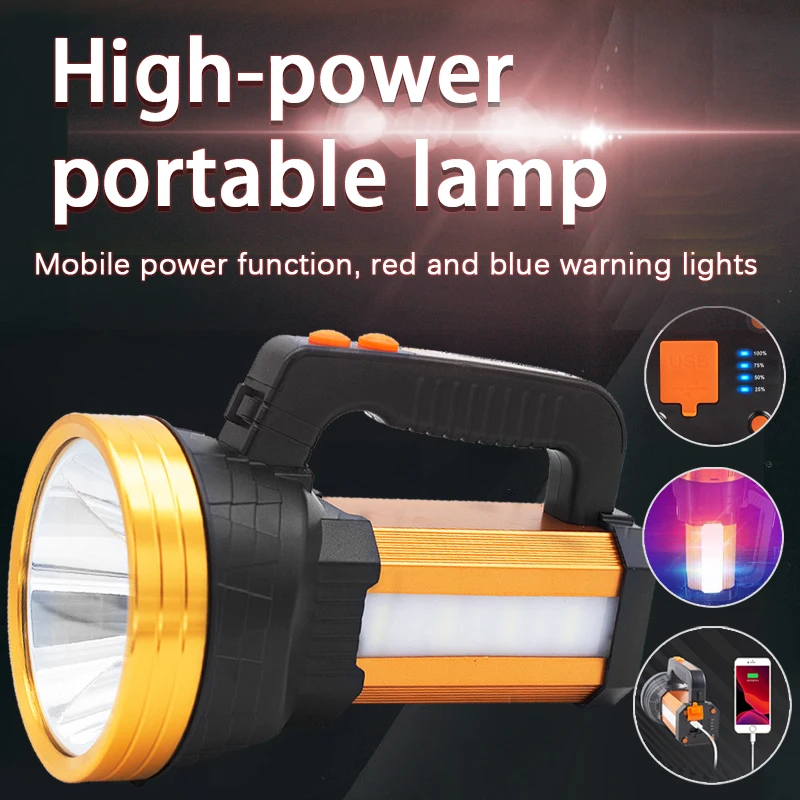 JUJINGYANG Multifunctional 10W USB Rechargeable LED Spotlight Searchlight