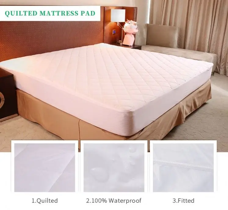 
 Дышащий бесшумный гипоаллергенный водонепроницаемый стеганый защитный чехол для матраса  