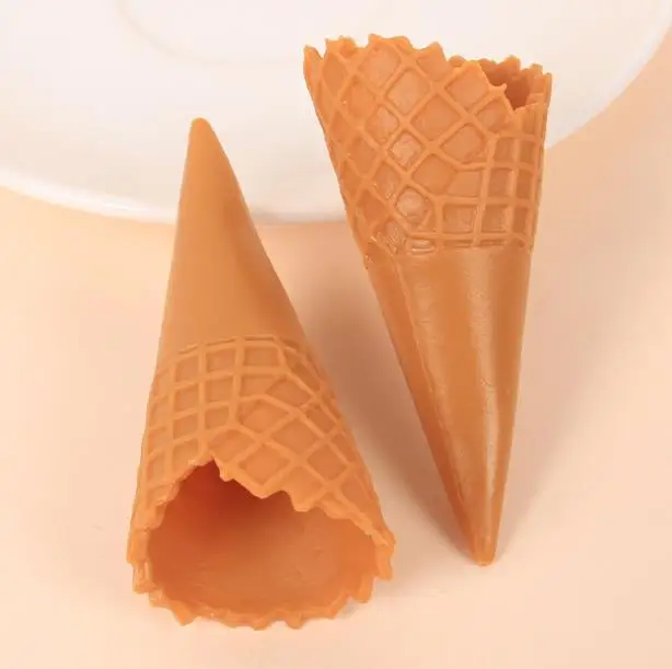 Fake Food Crispy Cone Charm Display Prop Simulate Ice Cream Cone DIY Craft Model