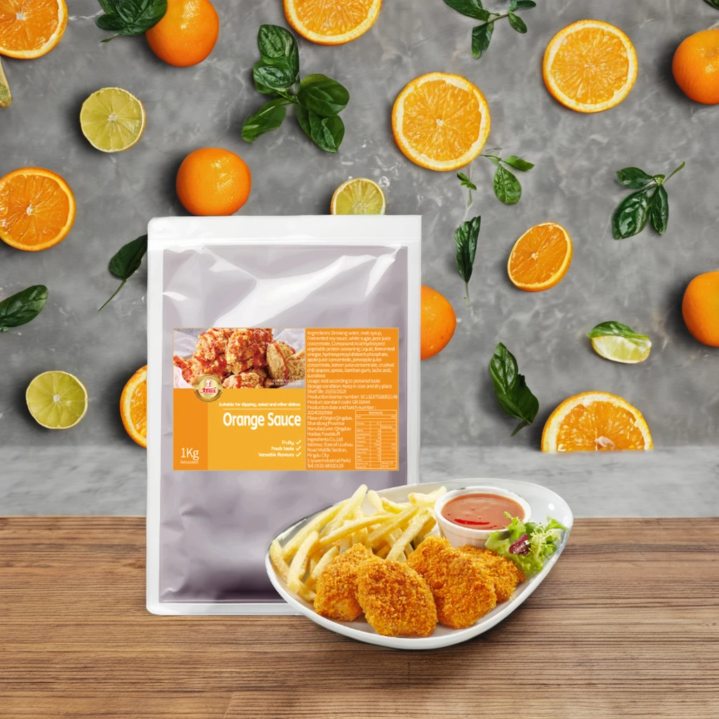 Support OEM Low-Calorie Healthy Fat-Free Orange Fruity Condiment Sauce for Chicken Salads Meat