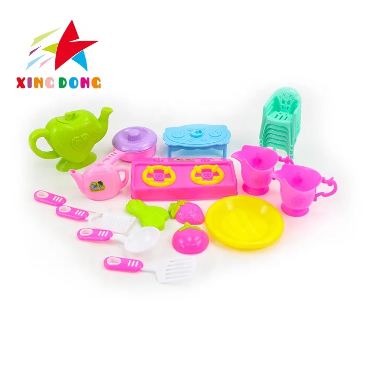 Cheap Cute Pretend Play Toys Educational Simulation Kitchen Cooking Tableware Play Set