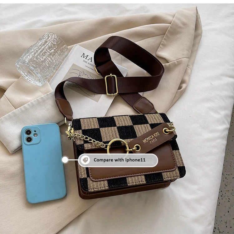 Checkerboard Mini Fabric Flap Crossbody Sling Bags For Women 2023 ...