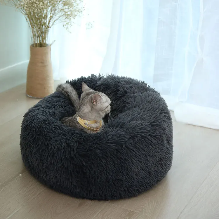 Factory Design Plush Round Multicolor Soft Warm Pet Dog Cat Bed