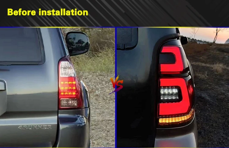 HSSD-232005 DRL Sequential  Fog Car Rear Lamps 2003-2009 LED 4runenr  Tail Lights Fits for Toyota 4th Gen 4Runner Tail Lights
