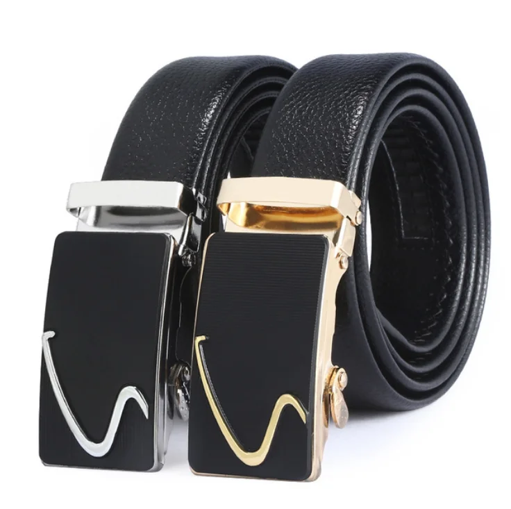 Business Style Genuine Leather Belt Mens Automatic Buckle Belts For Men LQbelt Factory Custom LOGO