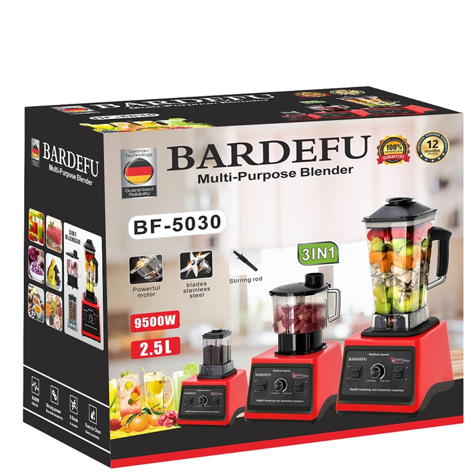 Bardefu 9500w Multifunction 3 In 1mixer Grinder Ice Crush Smoothie
