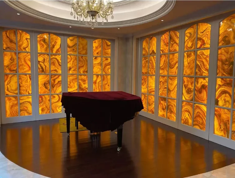 Translucent Stone Backlit Onyx for Interior Wall Panel Sheets Decoration Faux Alabaster