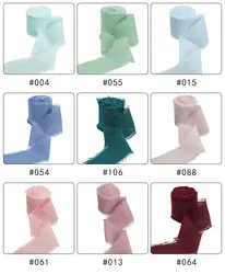 Шелковая лента ручной работы с необработанными краями, необработанная шифоновая лента, однотонная Рождественская декоративная Свадебная лента для галстука