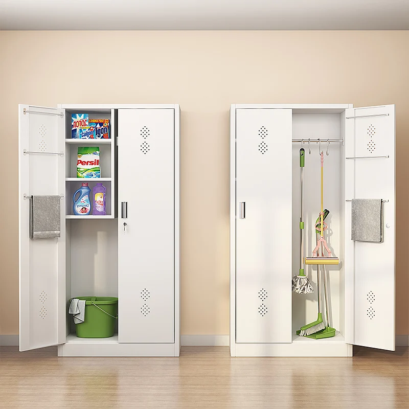 Double Doors Closet Storage Clean Tools Organization Cleaning Supplies  Storage Cabinet Lemari Alat Kebersihan - China Cleaning Cabinet, Broom Storage  Cabinet