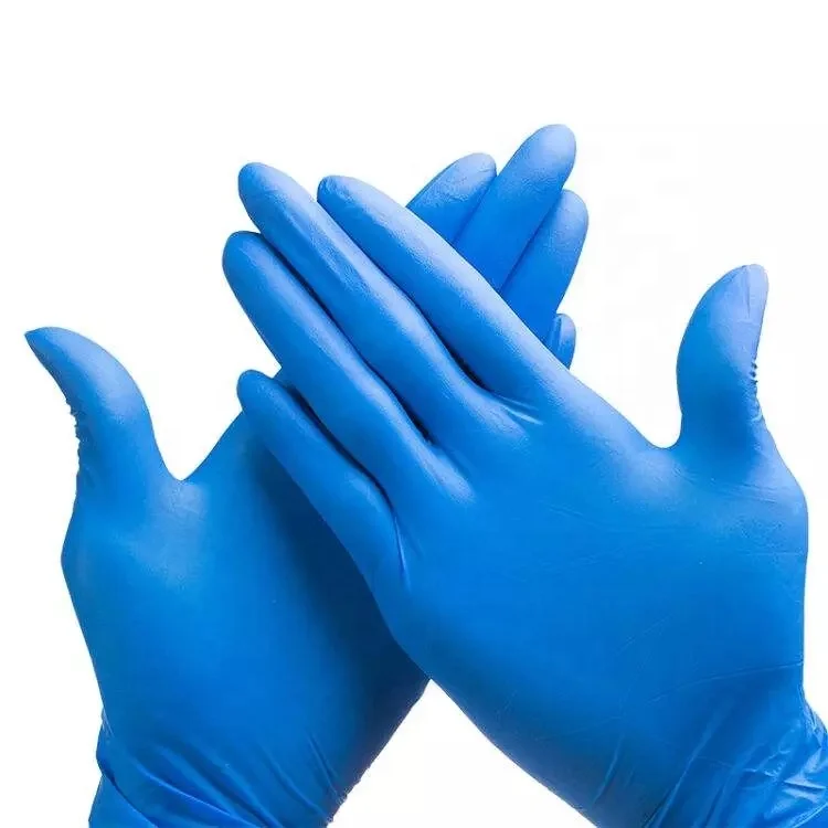 Laboratory Blue Thick Chemical Disposable Nitrile Gloves Durable