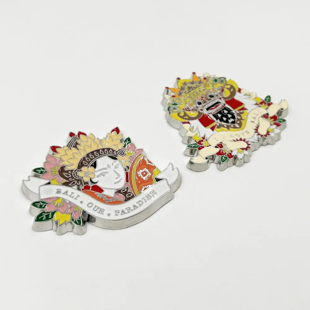 Custom Metal Srafts Fridge Magnets Creative Travel Souvenirs Gifts Bali Architectural Design 3D Zinc Alloy Durable Wholesale
