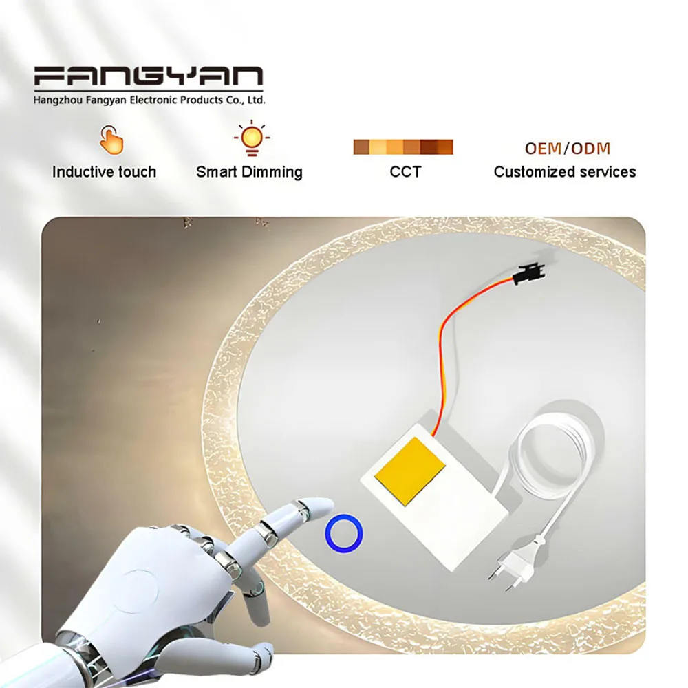 One-touch Monochrome LED Dimmer Inductive Switch for Mirrors