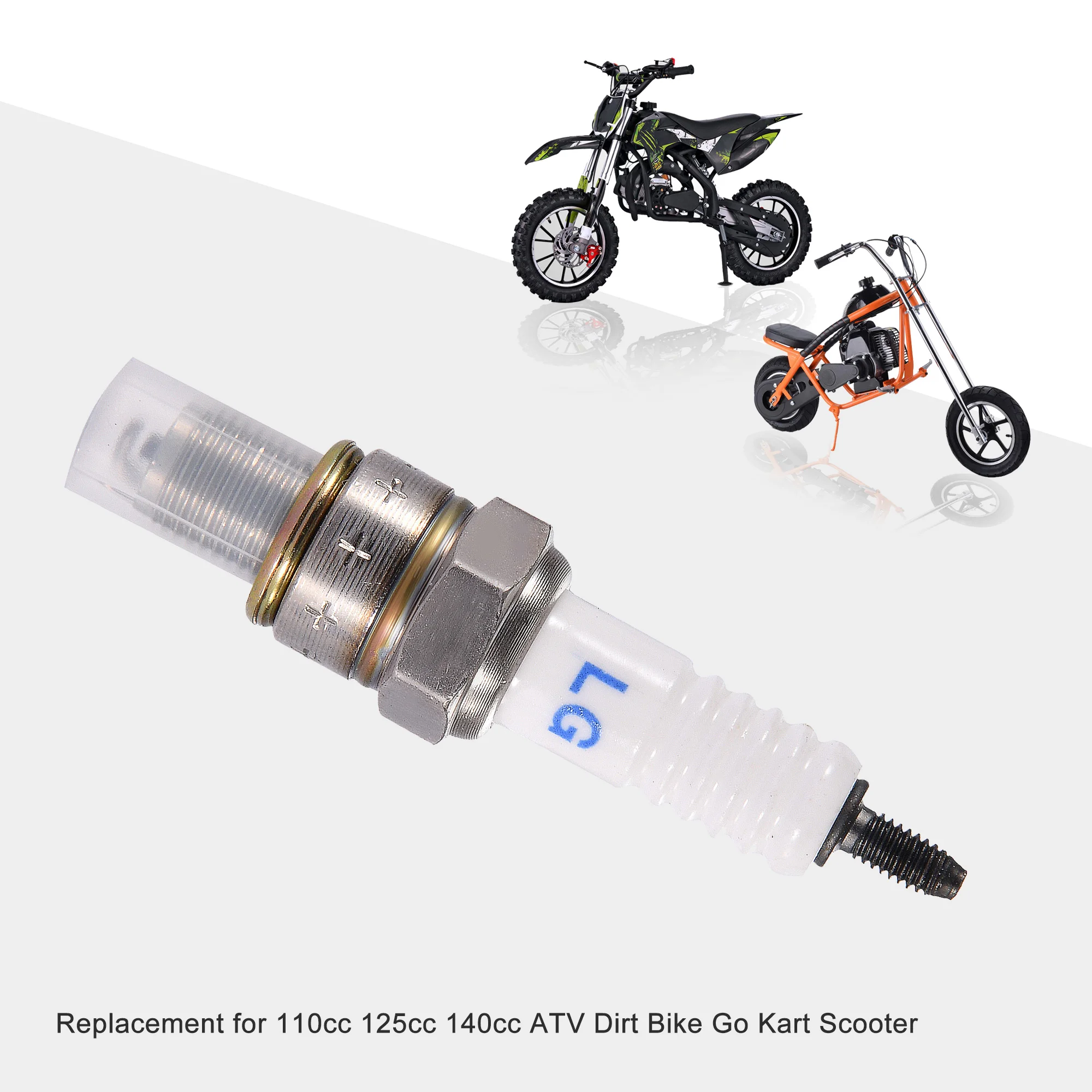 Bougie D'Allumage GOOFIT A7TC - Compatible 50cc à 150cc Quads, Dirt Bikes, Scooters Chinois - Filetage M10x1, Écart 0,6mm