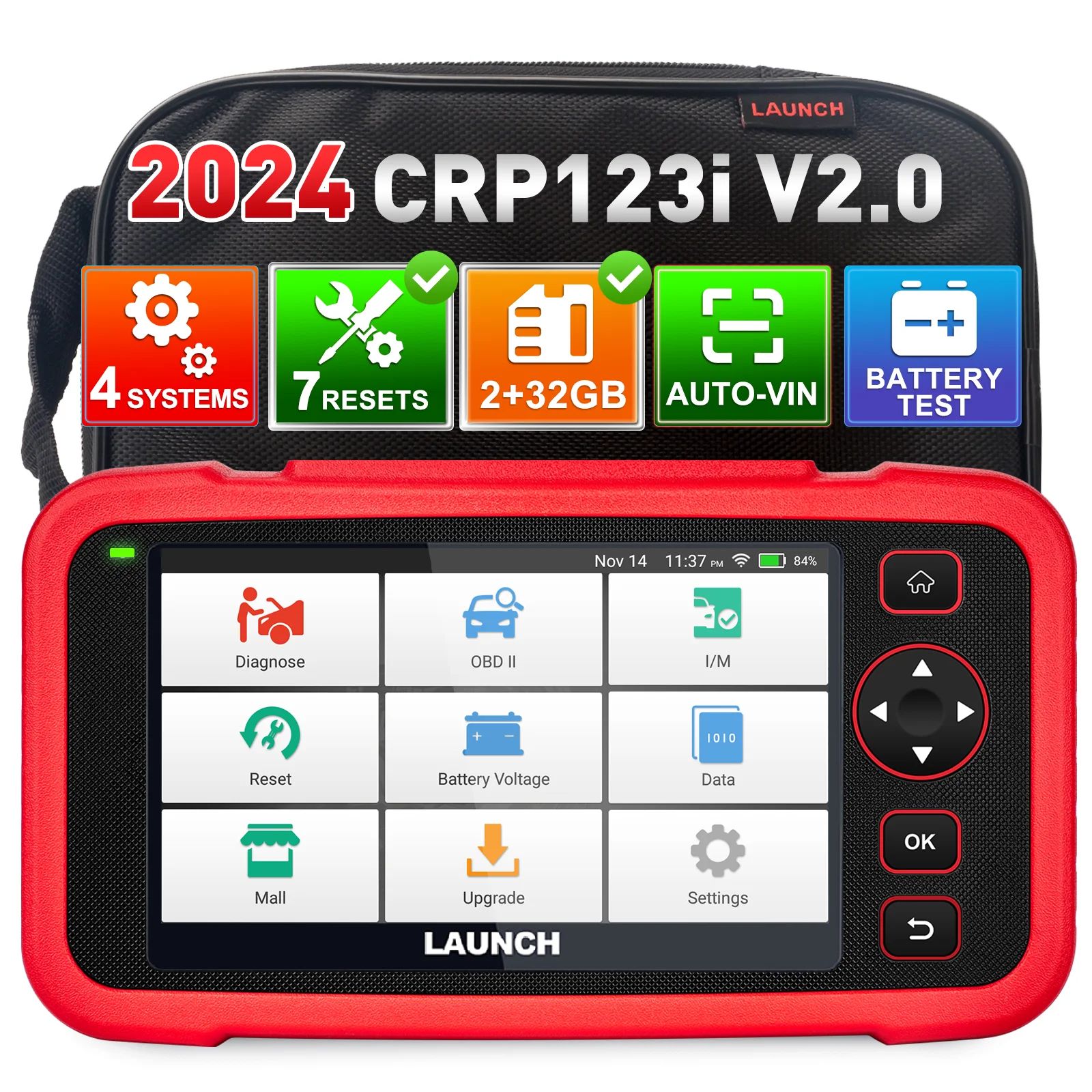LAUNCH 123X V2.0 OBD2診断機 Amazon.com: 2025 LAUNCH OBD2 Scanner CRP123X Elite V2.0