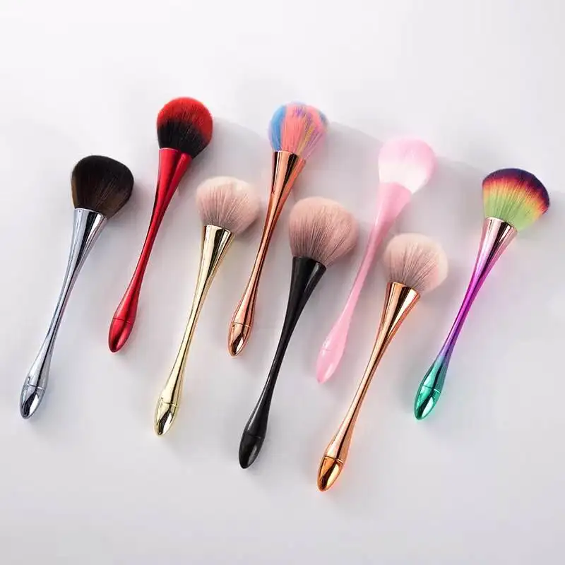 Powder Soft Cleaning Gradient Handle Glitter UV Gel Makeup Blush Concealer Nail Art Dust Slim Waist Brush Remover Brushes