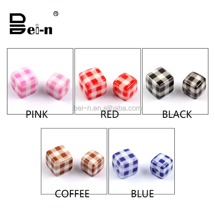 Bein jewelry acrylic lattice pattern square beads for diy jewelry making necklace or bracelet beads accessories