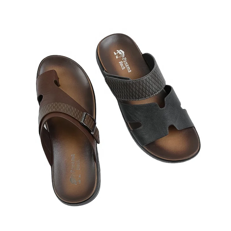 Factory Direct Selling Pu Soft and Breathable Outdoor Walking Dubai Saudi Arabia Men slippers
