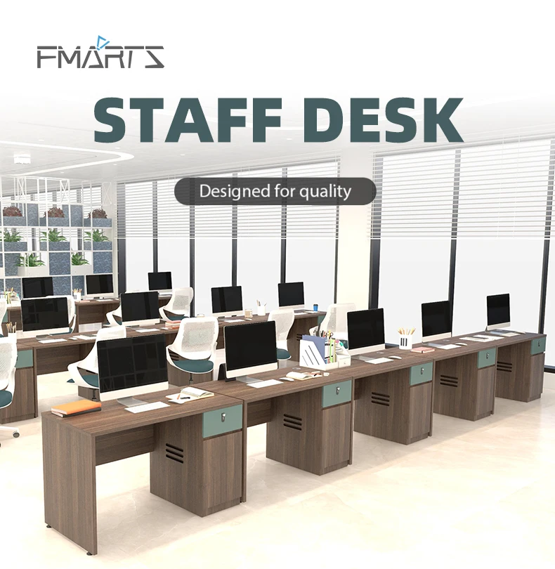 White New Deign Staff Office Table Low Price Computer Adjustable Office ...