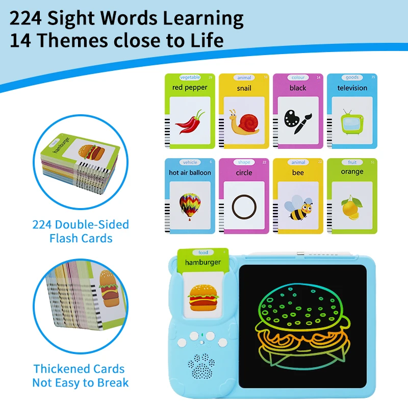 Magic  Kid Digital Pad LCD Drawing  Talking Flash Cards  Portable Graphics  Flash Card Reader Handwriting Education Board