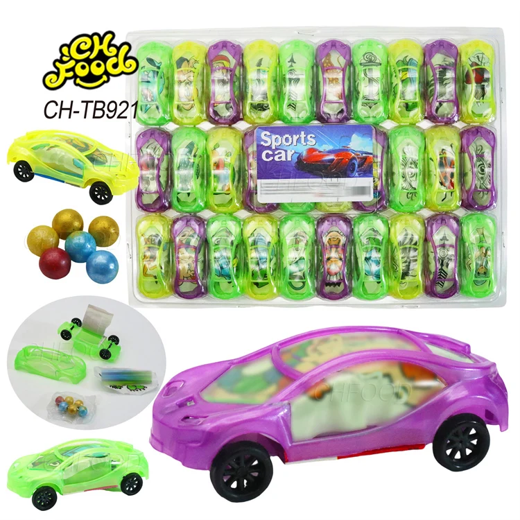 China Cheap Plastic Promotion Small Car with Tattoo and Candy Sweets for Children Boy's Candy Toys
