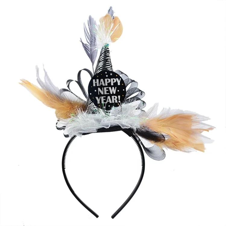 Gold Feather Headband 