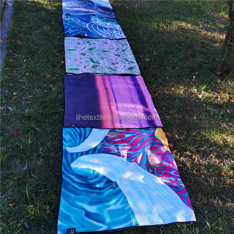 recycled microfiber waffle fabric Australia beach towel printed custom design double side