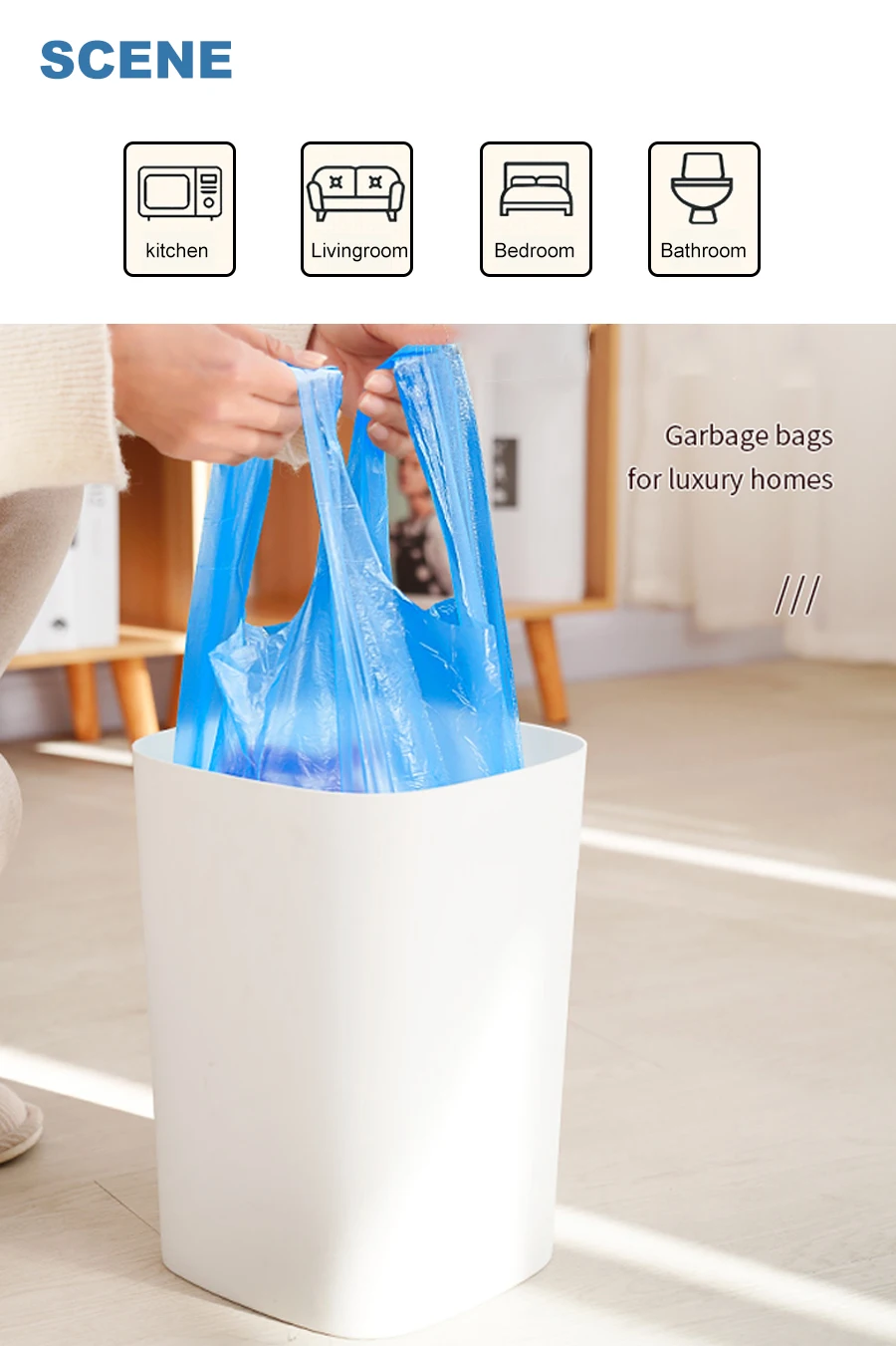 High Quality Disposable Plastic Custom Printed Plastic Trash Cheap