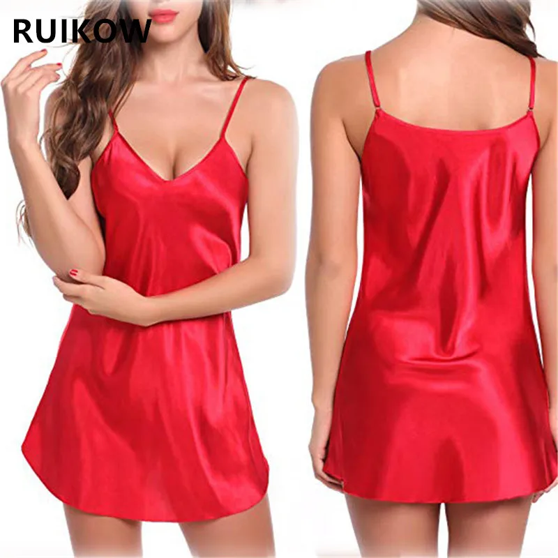 Camisón erótico conjunto de ropa de dormir con seda de hielo suave