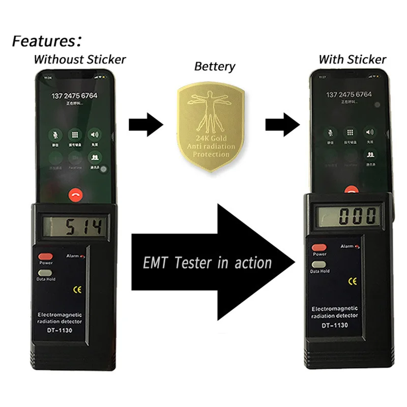 EMF protection Sticker Shield 24k Gold Negative Ion Radiation protection Energy Sticker Anti Radiation Mobile Phone Sticker
