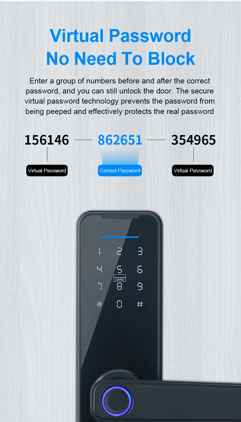 Best Price  Outdoor Password Code Card Key Wifi  Smart Door Lock Fingerprint Tempered Glass Door Lock