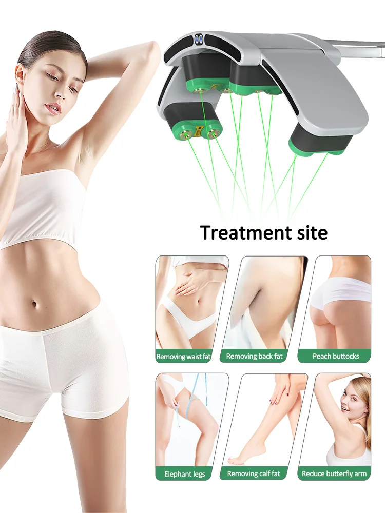 Professional Cold Laser 635nm 532nm Red/Green Light 10D Lipo Slimming Machine Stationary Standing Weight Loss Device