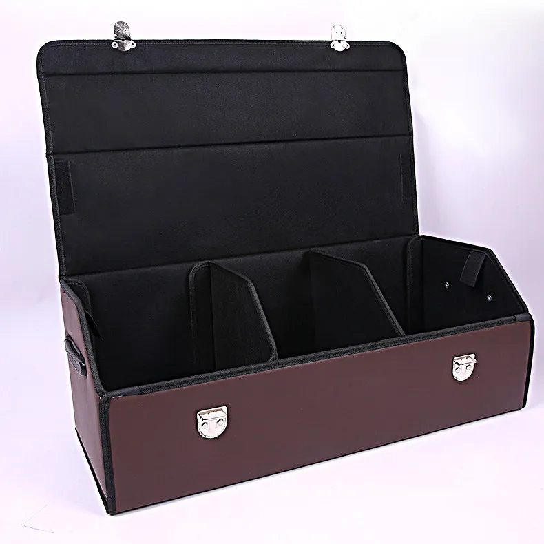 XCF Auto-kofferbak-organizer met deksel, premium leer, zwart, 103