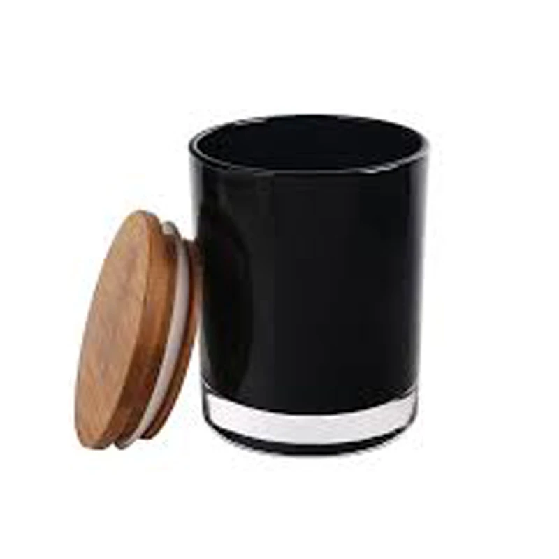 Heat resistant glass jar Scented Candle clear candle holders with bamboo cork lid