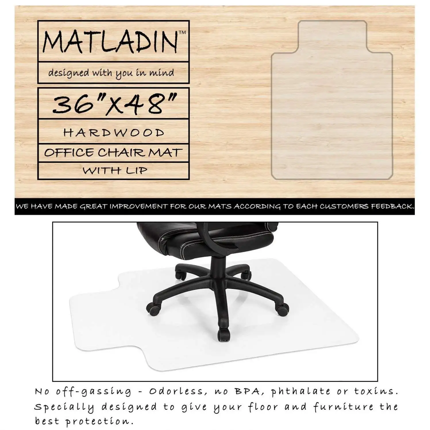 ODM Masonite Customized Design High Strength Chair Mat