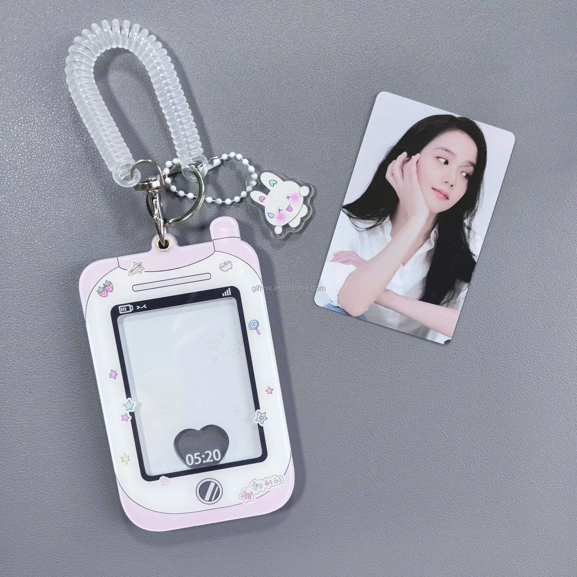 Custom Kpop Cartoon Photocard Holder Keychain Make Your Own Clear