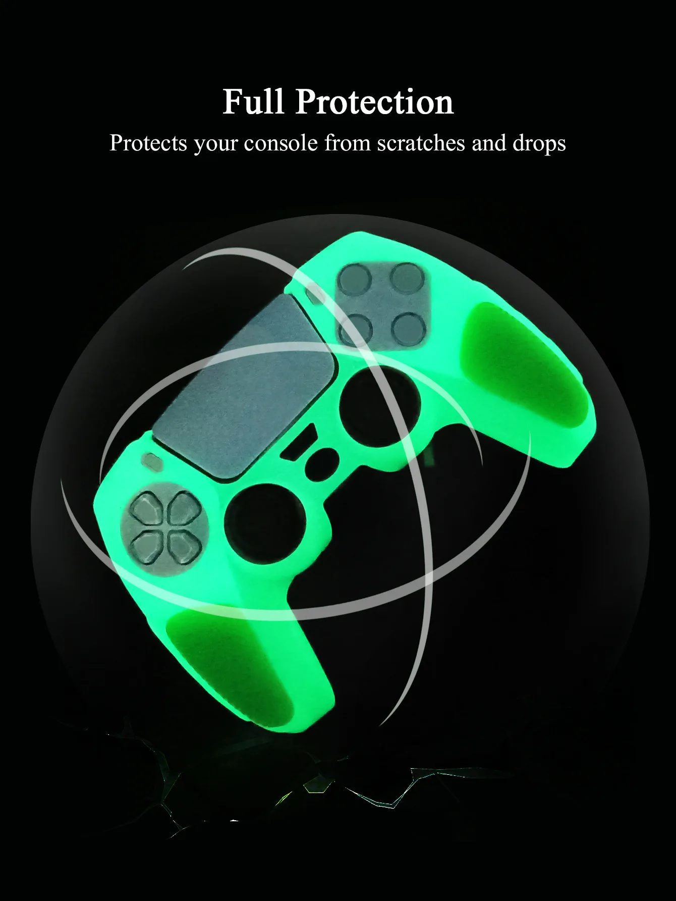 Soft Touching Cases ForPS5 Gaming Controller Silicone Cover Accessories Protection Night Light Shockproof Cover details