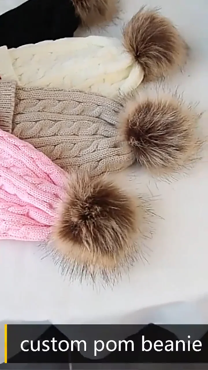 High Quality Custom Logo Acrylic Warm Winter Hats Caps Plain Dyed