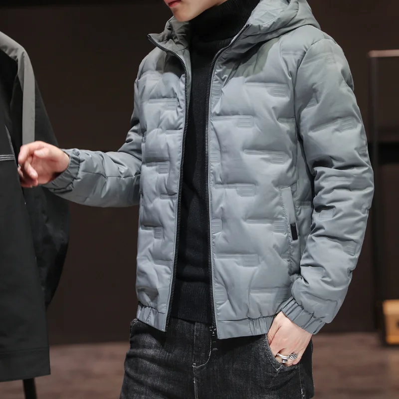 Down Coat Light Thin Hooded Long Sleeve Cardigan Fiess Soft Cotton Men Jackets_voghion.com